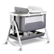 4 in 1 Baby Bassinet, Bassinet Bedside Sleeper with Wheels and Storage Basket...