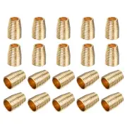 30Pcs 4mm Metal Bell Stopper Conical Cord Ends Lock Fastener Stopper Gold