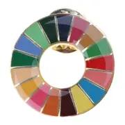 Sustainable Development Goals Brooch United Nations SDGs Rainbow Pin Badge Medal Representative Brooch Jewelry Multicolor