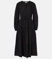 [Ulla Johnson] Ulla Johnson Aurelie pleated cotton midi dress AU 12 black