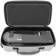 CASEMATIX Travel Case Compatible with Audio-technica AT-SB727 Portable Turntable Sound Burger Vinyl Record Player - Includes Carry Case Only with Handle and Shoulder Strap, Grey