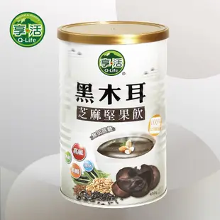 高纖低卡輕食代餐Q-life享活黑木耳黑芝麻堅果飲(穀粉)黑米黑豆燕麥亞麻仁籽杏仁/無糖素食沖泡全榖黑木耳