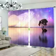 Trees In Great Lonely Sea 3D Blockout Photo Print Curtain Fabric Curtains Window