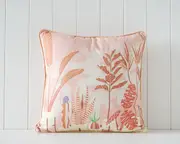 Rayell Indoor Square Cushion Plant Town Print Home/Lounge Decor Brown 45x45cm