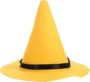 Luxshiny Halloween Witch Hat, Felt Wizard Top Hat Large Brim Hat Halloween Costume Cosplay Party Masquerade Dress Up Accessory Yellow