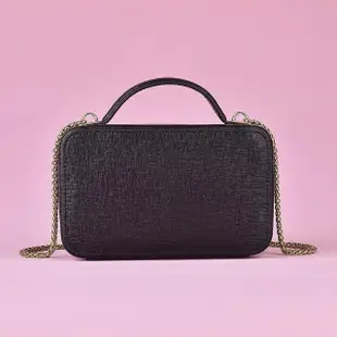 【FURLA 芙拉】FURLA Babylon金字LOGO防刮牛皮拉鍊鏈帶手提斜背包(迷你/黑)