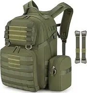 Tzowla Tactical Military Grade Backpack Waterproof,Travel Laptop Army Molle Rucksack for Men and Women with Small Detachable Bag,Army 3 Days Assault Pack Bag