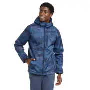 All in Motion NWT Men's S Blue Camo Print Softshell Sherpa Lined Hooded Jacket