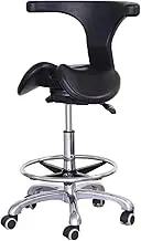 Saddle Chair,Two-Part Saddle Stool with Pedal,Ergonomic Rolling Chair with Back,Loading Capacity 220ibs for Office Salon Shop Home