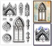 GLOBLELAND Retro Gothic Architecture Transparent Stamps for Scrapbooking Gothic Cathedral Silicone Clear Stamp for Card Making DIY Journal Embossing Photo Album Decor