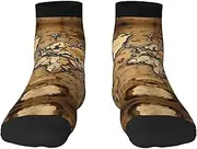 [pvinnk] Old Stained World Map Print Functionality Socksing Adult Socks For Workout Winter Warmth And Everyday Wear