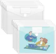 Sooez 10 Pack Plastic Envelopes File Folders, Clear Folder for Document