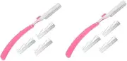 FRCOLOR 2 Sets Eyebrow Trimming Blade Razor Facial Blade Trimmer Scissors Trimming Scissors Brow Gel Clear Facial Tools Eyebrow Shaver Eyebrow Trimmer Makeup Tool Kit Stainless Steel