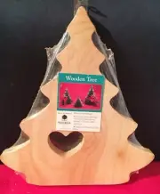 Wide Christmas Tree 10" Unpainted Wood w/ Heart Cutout by Walnut Hollow