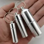 New Key Chain Medicine Pill Bottle Box Aluminum Alloy Waterproof Storage Case