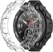 Turnwin Case intended for Amazfit T-Rex Bands, Soft Flexible TPU Silicone Shock-Proof and Scratch-Resistant Protector Cover Case intended for Amazfit T-Rex Bands Smartwatch (Clear)