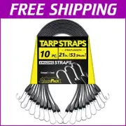 Weatherproof 41'' Bungee Cords with Rust-Resistant S-Hooks – 10 Pack, Heavy Duty