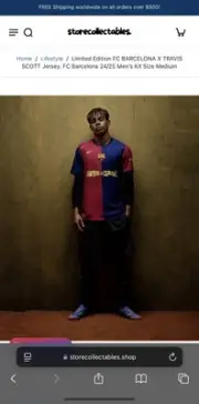 FC BARCELONA X TRAVIS SCOTT ON SHOPIFY WEBSITE WITH ✅10% DISCOUNT CODE SIZE M✅