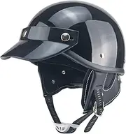 Retro Half Helmet Motorcycle Half Helmet Skull Cap Helmet Men's and Women's Moped Helmet Jet Helmet Spoon Helmet DOT Certified Light and Durable Scooter Cruiser