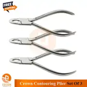 Dental Orthodontic Crown Bridge Contouring Pliers Set Of 3 Dentist Utility Plier