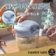 【FANCY LIFE】廚房手拉切碎器-三刀頭(手拉切碎器 手拉式切蒜器 切菜器 絞肉器 蒜泥機 食物調理器)