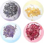 4pcs Petal Bath Salt Balls Bathing Bubble Maker Bathing Bubble Ball Natural Bath Ball Mineral Salt Bath Ball Salt Ball for Shower Mineral Edible Citric Acid Blue