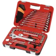Sidchrome 69 Pce Metric & AF 3/8″ Drive Socket and Spanner Tool KitSet SCMT10811