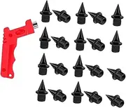 [Ｓｉｍｈｏａ] 20x Track Shoe Spikes with Wrench Sturdy Accessories Practical Lightweight Short Running Spikes for Short Distance Running
