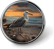 [QMNBTES] Seagull Custom Pins for Backpacks Fashion Lapel Pin for Suits Cute Hat Button Pins for Women Men Funny Bag Badge Pin Cool Vintage Brooches for Wedding Personalized Brooch Gift, Circular, Aluminum, no