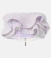 [Maticevski] Maticevski Together Wave ruffled sequined bandeau top AU 16 purple