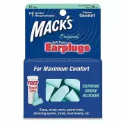 Mack's Soft Foam Earplugs Hearing Protection Ultra Noise Blocker 10 Pair 2 Pack