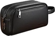 [Dickly] Men's Handbag with Wrist Strap PU Leather Business Multi Pockets Mens Clutch