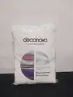 DECONOVO STRIPED FOIL BLACKOUT CURTAINS GREYISH WHITE 52X84" 2 PANELS. NEW