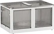 Storage Bins Storage Box with Door Collapsible Storage Bins Trunk Organizer Folding Storage Box White Stackable Plastic Closet Organizers Organization