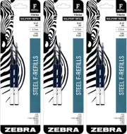 Zebra F-Refill, 0.7 Millimeter, Blue Ink, 2 Count 2 (Pack of 3),