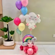 60pcs Rainbow Clouds Foil Balloons Garland 32inch Balloon 1-9th Girls Birthday P