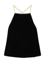 Palm Angels Chain-embellished Halterneck Velvet top - Black - 38 (UK6 / XS) 38 (UK6 / XS)