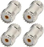 tunghey 4Pack PL259 Barrel Connector, UHF Female to Female Coax Coaxial Adapter Coupler for CB Ham Radio Antenna, SWR Meter Cable Extention