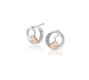 Welsh Clogau Silver, 9ct Rose Gold & White Topaz Tree Of Life Earrings RRP £159