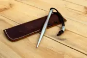 Stainless Steel Marlin Spike Punch Pick with Leather Sheath Durable Pocket Tool