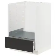 METOD / MAXIMERA base cabinet for oven with drawer, white/Nickebo matt anthracite, 60x60x80 cm
