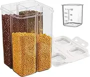 Rice Dispenser Storage 4-Grid Dry | Airtight Sealed Cereal Dispenser with Clear Grain Container, Multi-Compartment Food Bucket, Large Capacity Storage Bin for Home Kitchen Pantry, Restaurant Use, Bulk