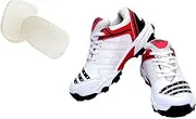 FIRE FLY All Rounder Cricket Shoe PU with Gel Heel Pad Silicone for Youth & Boys (8 UK, RED)