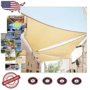 Beige Triangle Sun Shade Sail 7' x 7' - Waterproof and UV Resistant Canopy