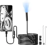Endoscope Camera with Light, 1920P HD Borescope with 8 Adjustable Lights Single Lens, IP67 Inspection Camera Replacement for iOS