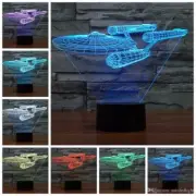 Trek Battleship 3D Optical Illusion Multi-Colored Change Touch Botton Desk Lamp