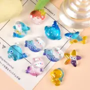5Pcs Clear Marine Animals Flat Back Resin Accessories DIY Decoration Material