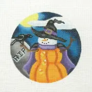 Pepperberry Designs October Snowman Handpainted Needlepoint Canvas
