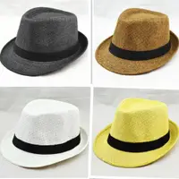在飛比找ETMall東森購物網優惠-韓版潮遮陽帽英倫夏天女帽子男士草帽禮帽爵士帽沙灘帽子
