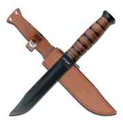 MTech USA Leather Handle Fixed Knife